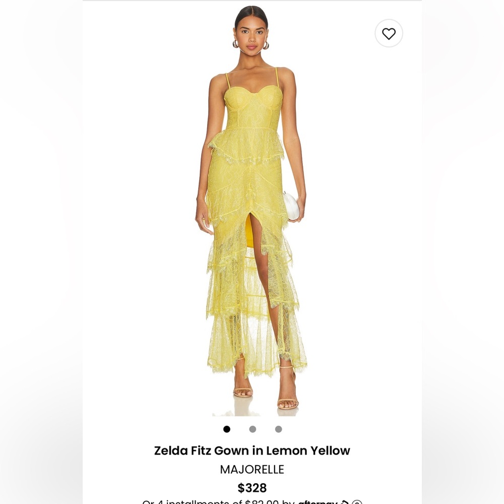 Stunning yellow black tie strapless dress